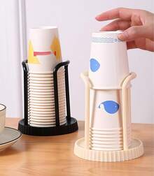 1PC Paper Cup Storage Rack, Home Office Paper Cup Organizer, Coffee Cups Holder Countertop, Plastic Material Mouthwash Cup Organizer For Living Room, Kitchen Appliances Accessories Gadgets Tools Christmas Stuff Cooking Christmas - Nhiều màu - Xem 3