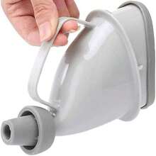 Orinal Portátil para Coche PP Silicona, Stand Up Hombres Mujeres Dispositivo de Micción de Emergencia Coche Inodoro de Emergencia para Viajes Camping Drive - Gris Claro - Ver 2