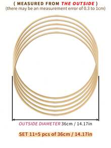 5 chiếc vòng tre trang trí ngoài trời hình lông vũ màu be, thích hợp treo trong vườn nhà, đám cưới, kiểu chuông gió Mori, vòng trong bằng tre, trang trí tường phòng ngủ, phù hợp cho Halloween, Giáng sinh và các ngày lễ khác, khung treo đan, cũng có thể dùng để thêu tay, thêu chữ thập, vòng thêu tròn bằng tre. - Màu be - Xem 18