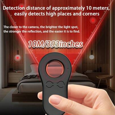 便携式新型多功能红外防窥摄像头探测器，带蜂鸣报警功能，配备五种模式，可悬挂在门窗上，通过振动和持续蜂鸣声提醒主人，防止未经授权的闯入。