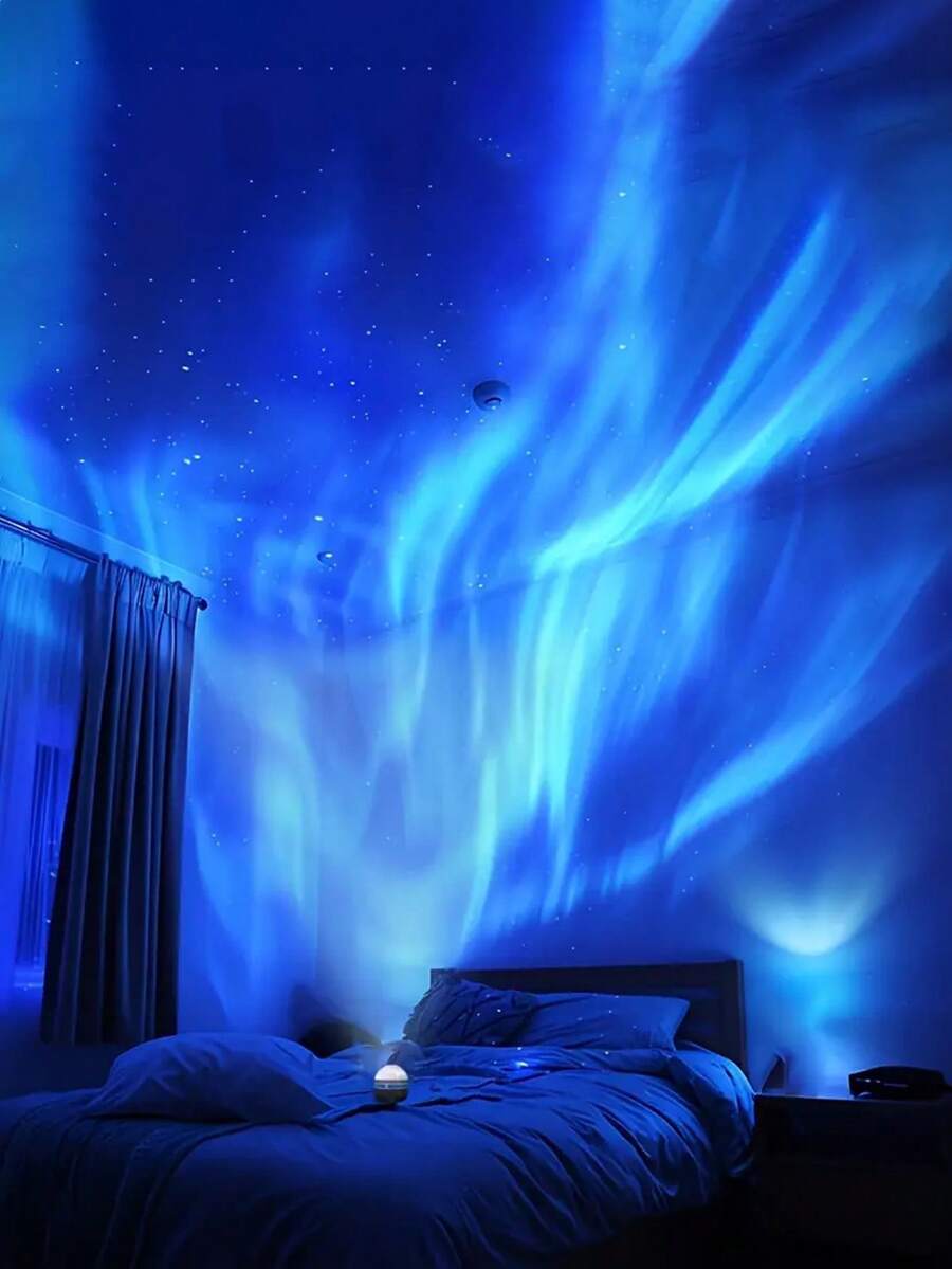 Proyector de Luces Boreales LED Aurora - Alimentado por USB, Lámpara de Cielo Estrellado Galaxia con Control Remoto, Efecto Aurora (Verde, Azul, Rosa, Morado, Blanco, Dorado), Compacto para Dormitorio, Sala de Estar, Decoración de Oficina, Adecuado para Navidad, Fiesta de Cumpleaños, Cine en Casa - Iluminación Ambiental Enchufar y Reproducir, Crear Ambiente Acogedor, Diseño Celestial, Proyección de Alta Calidad, Iluminación Decorativa, Planificación de Eventos - luz policromática - Ver 1