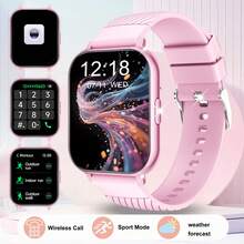 1.83英寸高清全屏触控智能手表，硅胶表带，无线通话/接听，计步器，多种户外运动模式（骑行、跑步、徒步、登山），来电/久坐提醒，闹钟，无线音乐，相机控制，可充电电池，适合作为礼物送给朋友、情侣、长辈、同事。 - 彩色 - 查看 3