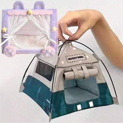 (لسرير دمية فقط) خيمة سرير دمية حيوانية جميلة وإبداعية لدمية الناعمة، 10 سم/17 سم دمية LBB تصوير فوتوغرافي للتخييم خيمة صغيرة ديكور مكتبي