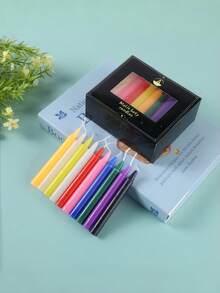 40支/套 - 5.90英寸，12色魔法蜡烛，柱状蜡烛，家用应急照明蜡烛，圆形蜡烛，适用于生日、浪漫婚礼和其他特殊场合。混合颜色，浪漫生日和婚礼礼物，装饰品，浪漫香氛礼物，装饰蜡烛，魔法蜡烛，情人节礼物。 - 彩色 - 查看 10