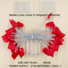 1pc 10/20/40/80 LED 1.5m/3m/6m/10m Fabric Heart Shaped String Lights, Suitable For Valentine's Day, Proposal, Wedding Decoration, Room, Bedroom, Living Room, Party, Holiday Decoration, Birthday, Gift Decoration [No Battery Included] - Fabric Heart - View 19