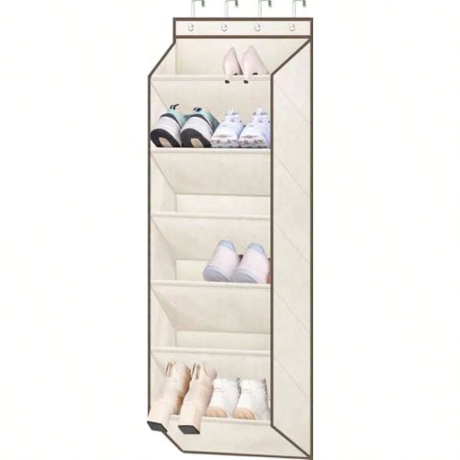 WSXC Shoe Rack For Door Door Shoe Organizer For Closet Hanger Narrow Hanging Sneaker Storage With Large Deep Pockets For Toddler Girl Baby Room Decor Beige - Beige - View 1