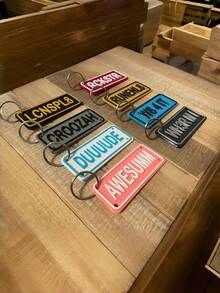 1Pc Custom 3D-Printed Mini License Plate Keychain – Personalize With Your Text, Perfect Bag/Luggage/Lunchbox Tag Or Zipper Pull, Unique Gift For Travelers & Kids - متعدد الألوان - مشاهدة 3