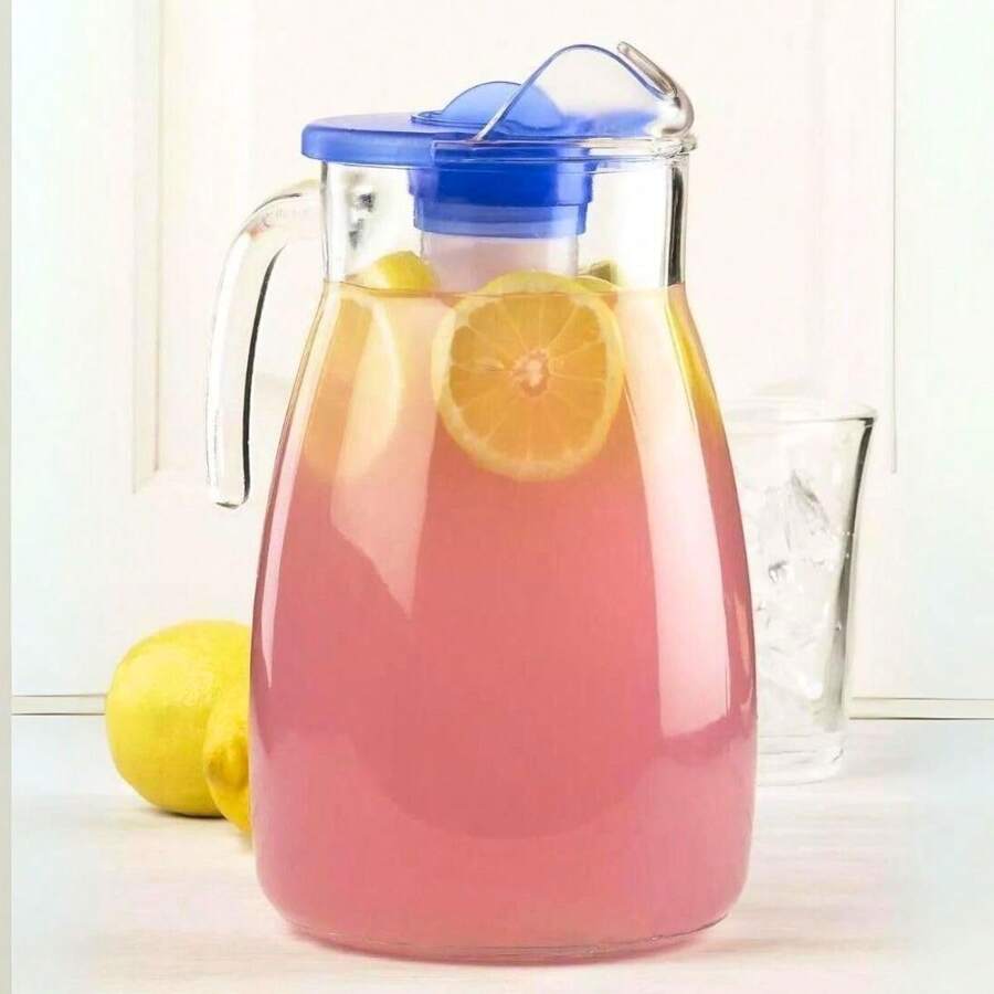 EstiloBorgonovo Artic - Jarra De Vidrio De 2.8 Lt Con Refrigerante Para Agua FríA, Jugo, LecheVersióN Mejorada