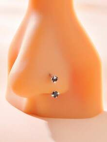 1pc Fashionable Minimalist Shiny Hypoallergenic Stainless Steel Zirconia Detachable Exaggerated Luxurious Elegant Multi-Color Body Piercing Nose Stud/Hoop For Men & Women, 1.0mm, Suitable For Holidays, Birthdays, Parties, Vacations And Daily Wear