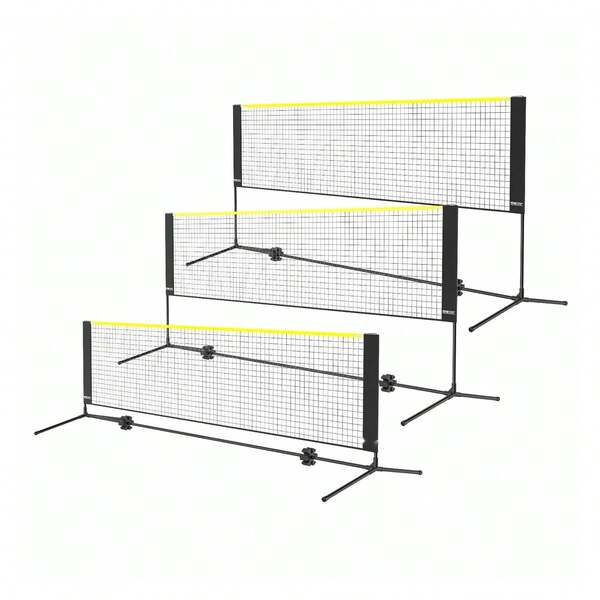 Badminton Net Set, 10ft Portable Volleyball Net Pickleball Tennis Net With Poles & Carry Bag - Adjustable Height For Backyard, Indoor, Outdoor Games