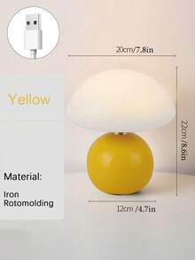 1pc Adorable Mushroom Table Lamp, USB-Powered With Ceramic Base, Perfectly Complements Living Room, Bedroom, Hallway, Cafe, And Office Decor. LED Lighting. Valentine's Day Gift, Gift For Women, Room Decor, Bedroom Decoration - one-size - View 13