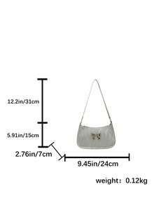 PU PVC Leather Women's Crocodile Embossed Designer Handbag Wallet Vintage Zipper Shoulder Bag - Silver - View 8