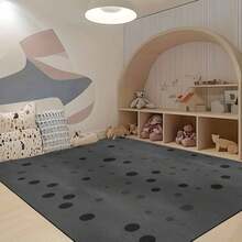 1Pc Large Fashionable Leopard Print Pattern Area Rugs, Black And Gray Color Scheme, Non-Slip Backing, Lightweight, Durable Polyester, Machine Washable, Easy To Clean, Soft Felt Back, Suitable For Living Room, Bedroom Or Office, Sofa, Coffee Table, Kitchen, Bathroom, Balcony, Entrance Carpet, Apartment, Dormitory, Porch, Patio, Farmhouse Decor, Low Pile Carpet, Low Pile Carpet - 樣式 5 - 查看 3