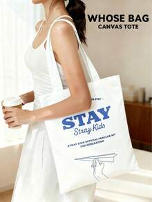 Hasbro Stray Kids/SKZ Signed Tote Bag, STAY Fan Support Gift, Suitable For Commuting And Daily Use Shopping Bag, Practical Gift Choice, Cute Christmas Gift For Stray Kids/SKZ Fans, Women's Handbag, CANVAS TOTE BAG - Multicolor - View 3