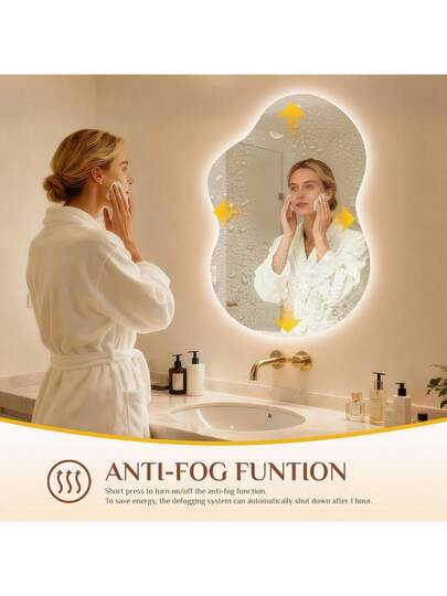 Bathroom Spiegel Lighting, Wand Mirror, Makeup LED Touch Switch, Tempered Glass, Anti Fog, Dimmable Verlichting view 4