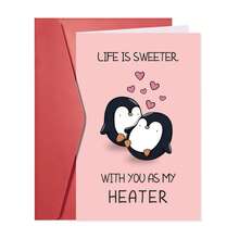 Funny Valentine's Day & Anniversary Card - Perfect For Boyfriend/Girlfriend/Wife/Husband | Friendship Thank You & Birthday Card - Cute Greeting Card: "Life Is Sweeter With You"-1PC - Multicolor - View 1