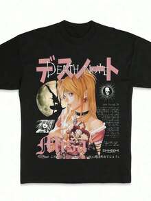 Misa Vintage Graphic Tees, Tshirt, Merch, Anime Clothing, Unisex Manga Anime Shirts Top Menswear Womenswear Streetwear - Black - View 1