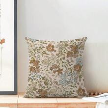 Spring Brown Floral Pillow Covers 18x18 Inch Set Of 2, Cute Flower Pattern Outdoor Decorative Wildflowers Throw Pillows Brown Green Flower Couch Cushion Case For Chair Sofa Bedroom Living Room,18inchx18inch(Packof2),A4 - A4 - 查看 4