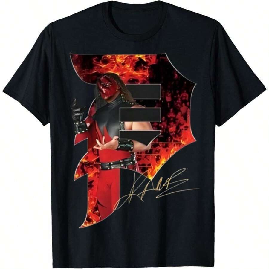 Primitive X WWE Kane Short Sleeve Tee Black T Shirt - 黑色 - 查看 1