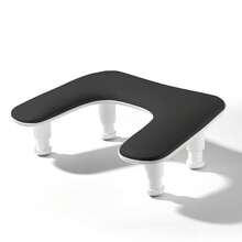 Adjustable U-Shaped Nail Technician Armrest - White PU Leather Nail Hand Rest