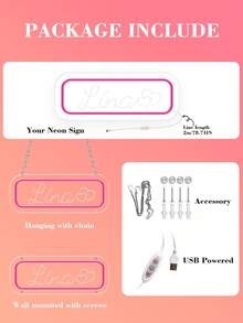 ضوء نيون مخصص، ضوء نيون قابل للتعتيم بواسطة USB، مناسب لديكور غرفة النوم والسكن والغرفة. ضوء نيون مخصص بتصميم مخصص هو هدية مثالية لعيد الميلاد والزفاف وعيد الحب. لوحة اسم ضوء نيون LED مثالية لحفلة غرفة النوم في عيد الميلاد والمساحات التجارية، وخلق جو راق.