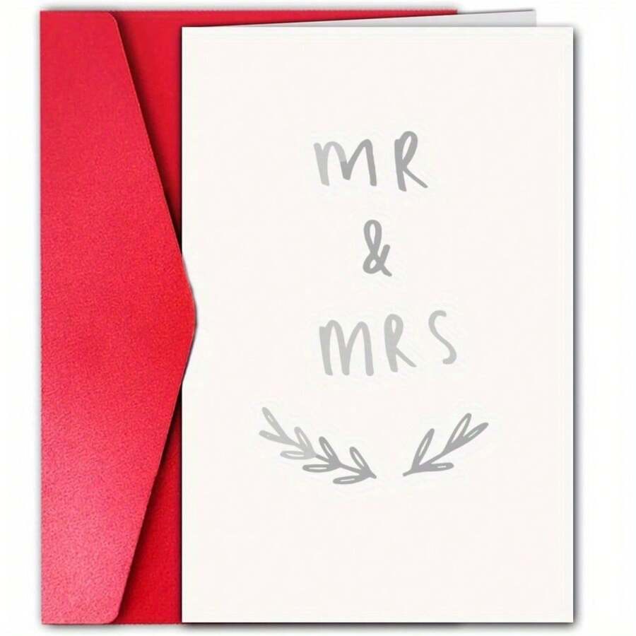 1pc Fun Wedding Greeting Card Humorous Mr & Mrs Design Creative Paper Gift Card 6.29x4.33 Inch Suitable For Friends Family Colleagues Classmates Relatives Parents Teachers Husband Wife & Loved Ones Perfect For Weddings Anniversaries Bridal Showers Festive Gatherings Christmas Thanksgiving Birthdays & Gratitude Moments Versatile Thank You Card Birthday Card Gift Card Holiday Greeting Card Christmas Card Playful Wedding Stationery - 彩色 - 查看 1