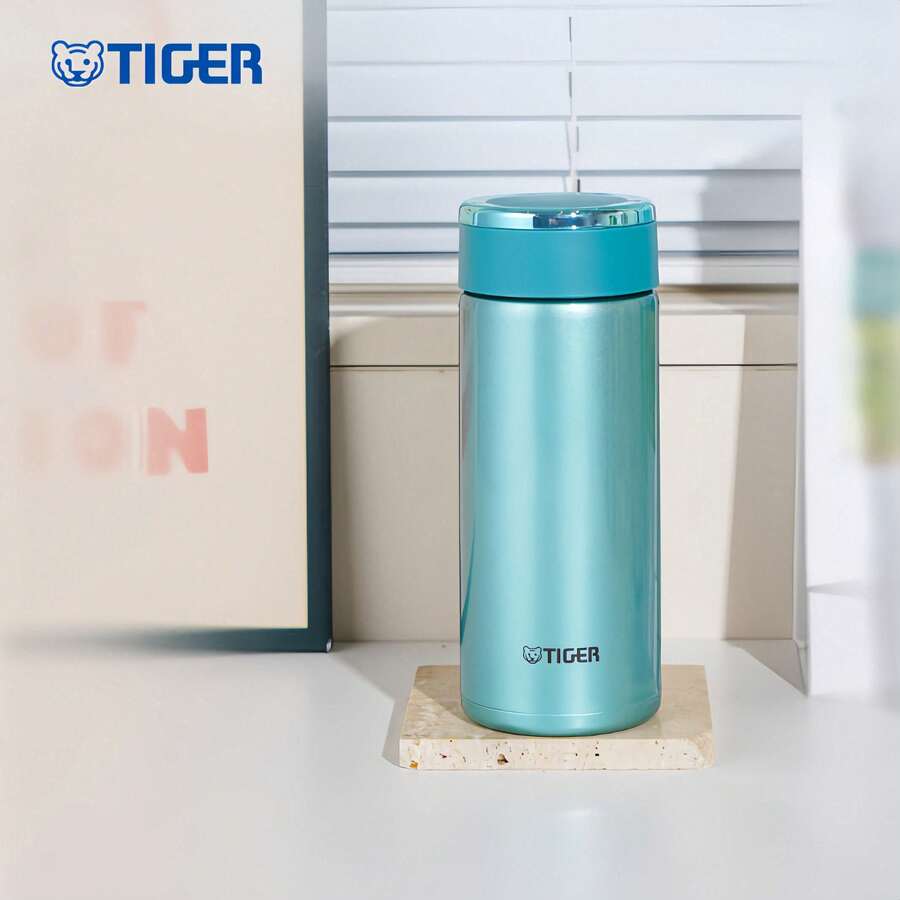 Tiger MMW-A36C 304 Stainless Steel Insulated Mug: High-Efficiency Heat And Cold Retention, Lightweight (0.20kg), Leak-Proof Technology, Versatile Design, Portable For Business Use, High-Gloss Silver-Blue Finish. - High-gloss Silver Blue - View 1