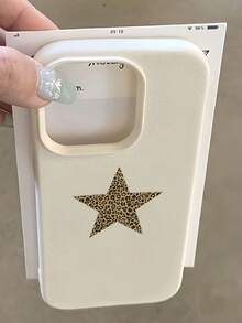 1 pezzo Custodia protettiva per telefono semplice in TPU opaco anti-caduta, con stampa leopardata, stelle, pittura colorata, texture licchi, compatibile con Apple 11 12 13 14 15 16 17 Pro Max, Galaxy A55/54/53/52/51/16, S25/24/23/22/21