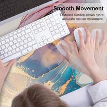 Colorful Star Waterproof Blue Purple Marble Desk Pad, Leather Desk Mat Large Keyboard And Gaming Mouse Pads For Office, Non-Slip Writing Pad Desk Accessories For Women Men 31.5"X15.7" - ColorC - 查看 4