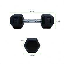 Kit de Mancuerna hexagonal de caucho Lincky de 10, 15, 20 y 25 libras, Par de mancuernas Ideal para ejercicio en casa, gym, crossfit, ejercicio de entrenamiento de fuerza profesional o hogar. - Negro - Ver 3