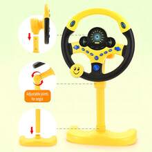 1 Set Kids Car Steering Wheel Toy - Electric Sound & Light Simulation Driving Toy, With Adjustable Bracket, Suitable For Children In Car And Home Use Simulation Toy Gift