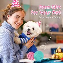 HIPPIH Dog Puzzle Toys & Interactive Toys For Large & Small Dogs - IQ Training, Chewing, Teeth Cleaning & Treat Dispensing - 2 Pack,3.14inch+2.75inch,Blue+Pink - xanh dương + hồng - Xem 6