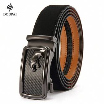  DOOPAI herrbälte - Elegant design, i kombination med raffinerat automatiskt spänne, justerbar passform, perfekt komplement till kostymer och formella kläder.