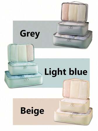1/3 piezas Cubos de embalaje de viaje, Bolsas organizadoras de ropa de gran capacidad, Bolsas de embalaje de equipaje, Bolsas de malla de almacenamiento, Bolsas organizadoras de equipaje, Bolsas de prendas plegables, Organizadores de compartimentos de equipaje, Esenciales de viaje, Cubos de embalaje de compresión, Bolsas de malla portátiles, Organización y almacenamiento, Accesorios de viaje, Regreso a la escuela, Cubos de embalaje de útiles escolares, Artículos esenciales para dormitorios, Nuevos artículos de otoño
