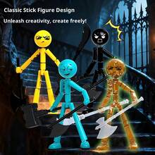 1件装 - 解锁你的终极形态 | 模块化组装火柴人，360°无死角可动，成为最酷的桌面大师！送礼首选 - 彩色 - 查看 1