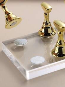 Acrylic Magnetic Chess Piece Nail Art Supplies, Gold, Silver, White Fantasy Chess Pieces For Nail Art Practice, Elegant Display Stand, Nail Art Accessories, Non-Slip Base And Magnetic Base, Suitable For Nail Salons, Nail Art Display Stands, Salon Equipment (Excluding Base) - Multicolor - View 7