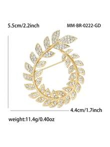 女士水钻花环胸针 花环胸针 戒指 叶子别针 派对 宴会 珠宝礼物 - Rhinestone Wreath Brooch - 查看 13