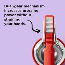 Chef'n FreshForce Exprimidor de limon de citricos prensa manual con potencia de doble engranaje para una maxima extraccion de jugo duradero naranja caqui - NaranjaPersimmon - Ver 4