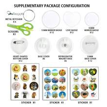 1 Set 35-55mm (1.37-2.16 Inch) DIY Badge Maker Machine Punch Kit, Suitable For Making Fridge Magnets, Keychains, Brooches, Badges, Includes Picture Cutter, Scissors And Stickers, Portable Multi-Functional Creative Punch Badge Kit, Ideal For Christmas, Halloween DIY Crafts And Personalized Gifts, No Assembly Required - Multicolor - View 7