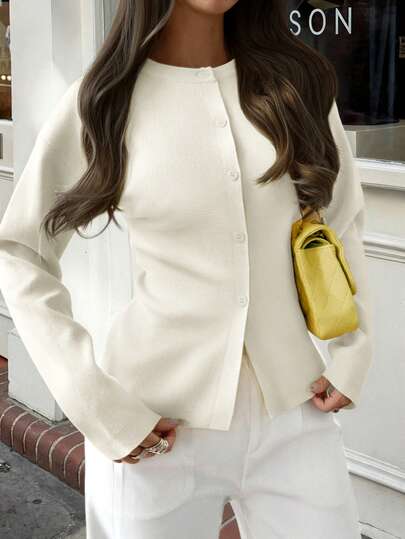 Live To Mo Spring Break Outfits Smörgul kofta med långa ärmar och knappar, avslappnad Y2K-stil. Perfekt för alla hjärtans dag, utklädnadstoppar för kvinnor och vardagskläder.