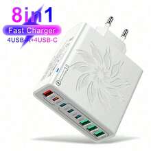 XJDR 【8合1】1个4USB-A+4USB-C QC快充充电器，兼容 15/14/13/12，超快充电，八口USB墙充 - 查看 6
