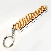 1/2/5Pcs Custom Keychain,Personalized Name Keychain,Engraved Wooden Name Tag,Personalized Gift For Him Her, Bag Charm, Backpack Accessories,School Bag Tags,Birthday & Valentine's Day Gift, And Special Occasions - متعدد الألوان - مشاهدة 6