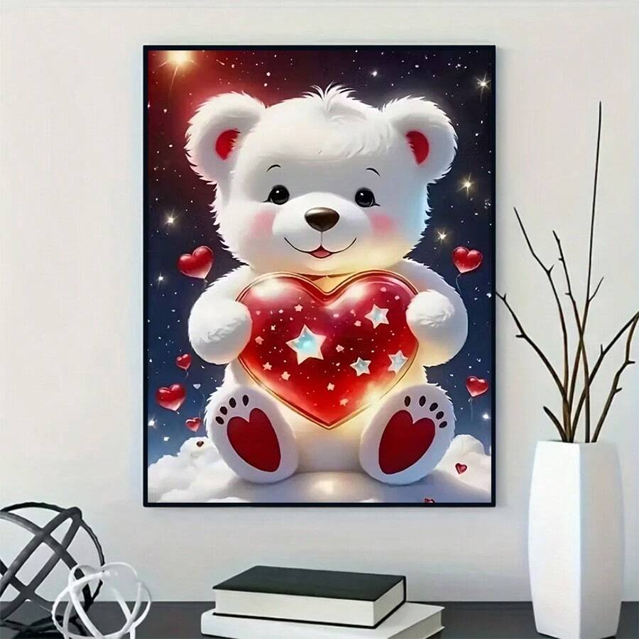 1件套无框圆形钻石画套装 - 全钻钻石画，DIY马赛克工艺套装，包含点钻笔、胶水、钻石托盘和钻石珠。适合钻石画爱好者、家居墙面装饰礼品、儿童益智玩具、减压用品。 - 彩色 - 查看 1