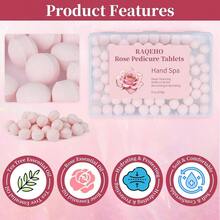 AWYYManicure Spa Balls 8oz -Rose Soak Balls Moisturizing Tablets Cuticle Soften Bombas Efervescentes Para Pedicure Spa Nail Supplies Tools For Hand Soak Pedicure Soak Nail Care Nail Salon 80count - Rose - View 4