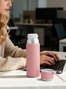 Botella de bebida aislada de 500ml, termo de café de acero inoxidable, botella de agua aislada con asa, termo de viaje, apto para viajes, oficina y uso en el gimnasio.