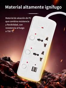 2 Piezas Extensión de enchufe para,salida de regla Universal múltiple, placa de extensión eléctrica con enchufe de interruptor USB, reglas de alimentación,Enchufe Multicontacto Regleta Cargador Multicontactos Con 2 Salidas 2 Usb Tipo,adaptador de corriente para el hogar, oficina, escuela, sala de viajes. - 2 piezas - Ver 6