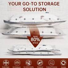 Bolsas de compresión al vacío inalámbricas para viaje: paquete de 15 bolsas de almacenamiento compactas con bomba eléctrica recargable por USB, organizador de equipaje de mano para ropa, mantas y maletas. - Gris Claro - Ver 5