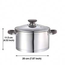 KAISA HOFF 1pc 16/20/22cm Stainless Steel Composite Bottom Soup Pot/Milk Pot, Multifunctional Durable Double-Ear Stew Pot, Suitable For Making Soup, Porridge, Noodles, Milk Tea, Sauce, Applicable For Restaurant, Home Kitchen, Camping, Etc. - Silver - View 5