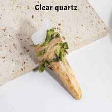 1件迷你天然宝石玫瑰石英和紫水晶水晶权杖原石女巫魔法棒精美儿童魔杖创意游戏万圣节装饰圣诞礼物春季饰品 - 原石鹿角小權杖 - 查看 18