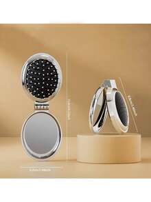 Foldable Travel Hair Brush With Detachable Mirror, Pocket Mirror, Compact Folding Design, Massage Brush, Suitable For Fitness, Travel, Handbag, Swimming And Other Occasions - Multicolor - View 10